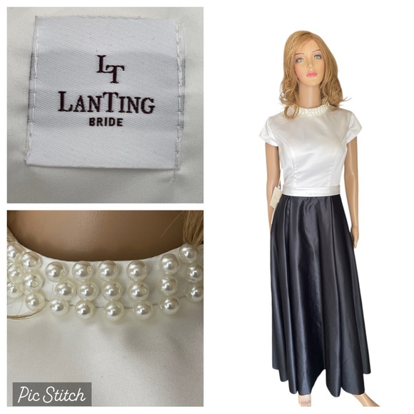 LANTING BRIDE Mid Length Two Tone Dress With Full Skirt. Size 4-6 - Picture 1 of 12